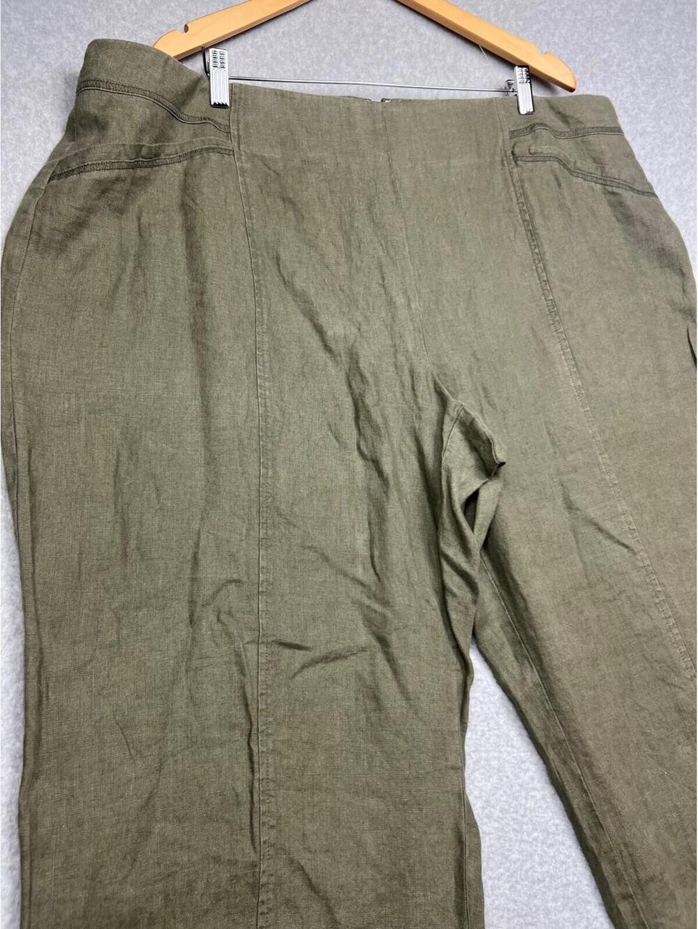 I.N.C Coastal Linen Wide Leg Pants Womens Plus 22W Green Summer Minimalist - Picture 3 of 9